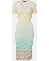 Missoni - Zigzag Knitted Cotton-Blend Midi Dress - Lyst