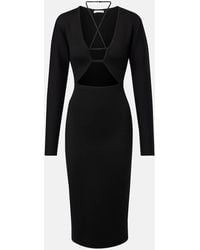 Nensi Dojaka - Cutout Knitted Virgin Wool Midi Dress - Lyst