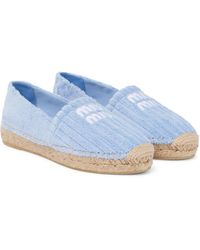 Damen Schuhe Flache Schuhe Espadrilles und Sandalen Miu Miu Gummi Espadrilles aus Frottee in Blau 