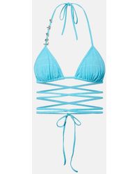 Loewe - Paula's Ibiza Jacquard Bikini Top - Lyst