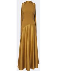 Solace London - Cece Halterneck Crepe And Satin Gown - Lyst
