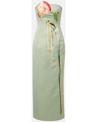 LEO LIN - Marilyn Floral-Applique Bustier Dress - Lyst