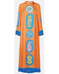 ALÉMAIS - Luis Silk Midi Dress - Lyst