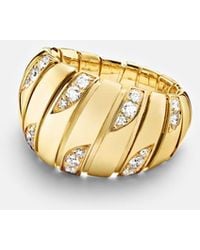 BVLGARI - Tubogas 18Kt Ring With Diamonds - Lyst