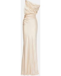 The Sei - Draped Silk Satin Gown - Lyst