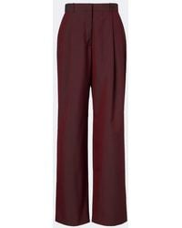 The Row - Lowe Pleated Virgin Wool Straight Pants - Lyst