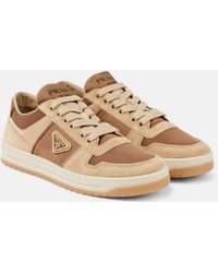 Prada - Sneakers Downtown Aus Re-Nylon Und Veloursleder - Lyst