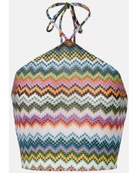 Missoni - Zigzag Halterneck Lame Crop Top - Lyst