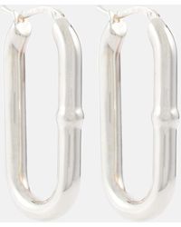 Bottega Veneta Chains Sterling Silver Hoop Earrings - White