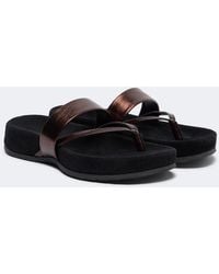 Dries Van Noten - Metallic Leather Thong Sandals - Lyst