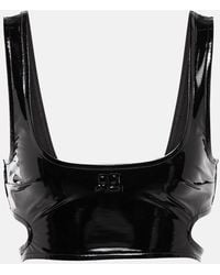 Courreges - Faux Leather Cutout Crop Top - Lyst