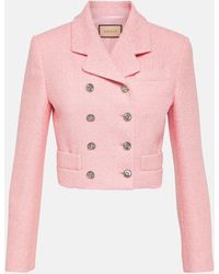 Gucci - Sequined Cropped Tweed Jacket - Lyst