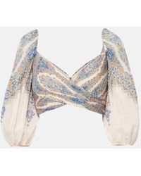 Zimmermann - Crop Top Con Mangas Abullonadas - Lyst