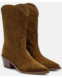 Gianvito Rossi - Western 45 Suede Booties - Lyst
