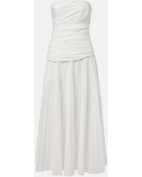 Jonathan Simkhai - Arie Strapless Cotton-Blend Midi Dress - Lyst