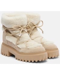 Hogan - H700 Shearling-Trimmed Suede Ankle Boots - Lyst