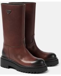 Prada - Stiefel Aus Leder - Lyst