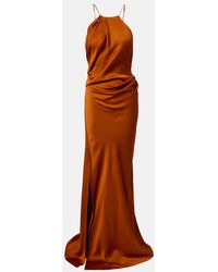 Victoria Beckham - Draped Satin Gown - Lyst
