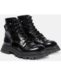 Alexander McQueen - Wander Leather Combat Boots - Lyst
