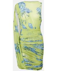 Magda Butrym - Draped Floral Semi-Sheer Minidress - Lyst