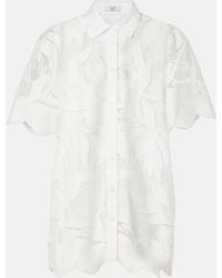Erdem - Camisa De Malla Bordada - Lyst