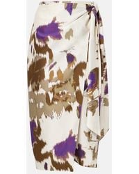 Max Mara - Dritto Printed Silk Wrap Skirt - Lyst
