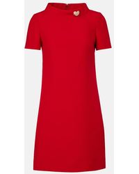 Valentino - Embellished Wool And Silk Minidress - Lyst