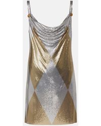 Versace - Vestido Corto Medusa De Malla Metalica - Lyst
