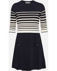 Valentino - Striped Knit Minidress - Lyst