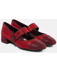 Tory Burch - Mary-Jane-Pumps Aus Leder Mit Kristallen - Lyst