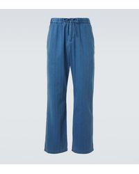 Frescobol Carioca - Rocha Herringbone Cotton Twill Wide-Leg Pants - Lyst