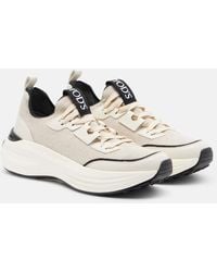 Tod's - Leather-Trimmed Sneakers - Lyst
