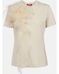 Max Mara - Sughero Jersey T -Shirt mit Stickerei - Lyst