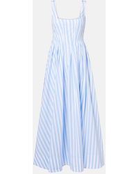 Sportmax - Filmato Striped Cotton Poplin Midi Dress - Lyst