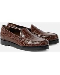 Manolo Blahnik - Dinelio Croc-Effect Leather Loafers - Lyst