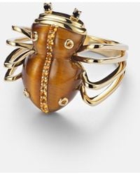 Yvonne Léon - Ring Araignee Aus 9Kt Gelbgold Mit Edelsteinen - Lyst