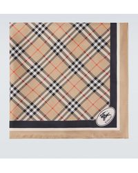 Burberry - Bufanda De Sarga De Seda Con Check - Lyst