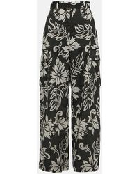 Sacai - High-Rise Floral Wide-Leg Pants - Lyst