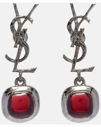 Saint Laurent - Cassandre Embellished Drop Earrings - Lyst