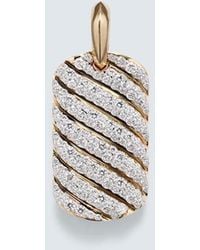 David Yurman - Sculpted Cable 18Kt Pendant With Diamonds - Lyst