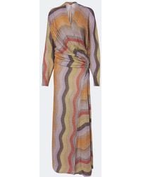 Missoni - Draped Printed Lame Gown - Lyst