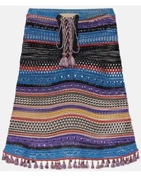 Valentino Garavani - Crochet Striped Lame Poncho - Lyst