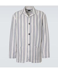Brioni - Striped Cotton And Linen Blazer - Lyst