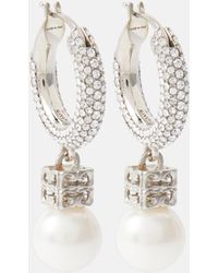 Givenchy - Swarovski® And Faux Pearl Hoop Earrings - Lyst