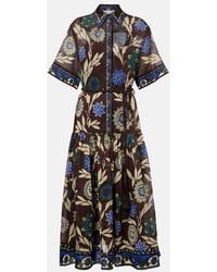 ALÉMAIS - Jasper Printed Cotton And Silk Shirt Dress - Lyst