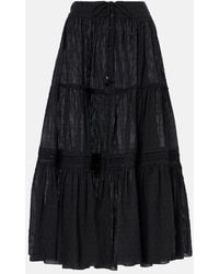 Poupette - Brie Cotton-Blend Midi Skirt - Lyst