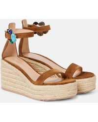 Gianvito Rossi - Embellished Suede Platform Espadrilles - Lyst