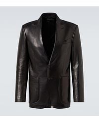 Tom Ford - Single-Breasted Leather Blazer - Lyst