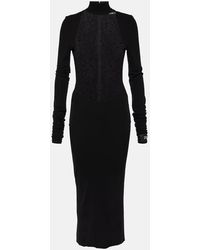 Dolce & Gabbana - Chantilly Lace And Jersey Midi Dress - Lyst