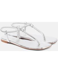 Gianvito Rossi - Juno Metallic Leather Thong Sandals - Lyst